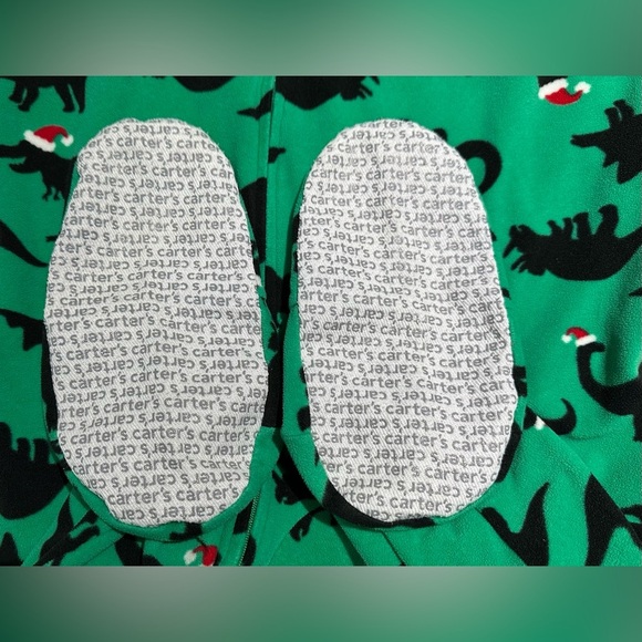 Carter's: Youth Fleece Footed Onesie- Size 14 with Dinosaur Design - Picture 6 of 7